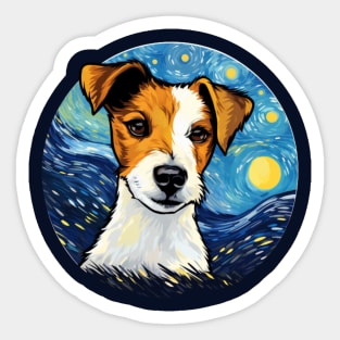 Jack Russell Terrier, van gogh style, starry night, Post-impressionism Sticker